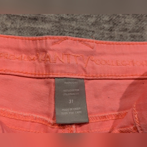 Vanity Coral Jeans with Pocket Detail - Picture 1 of 7